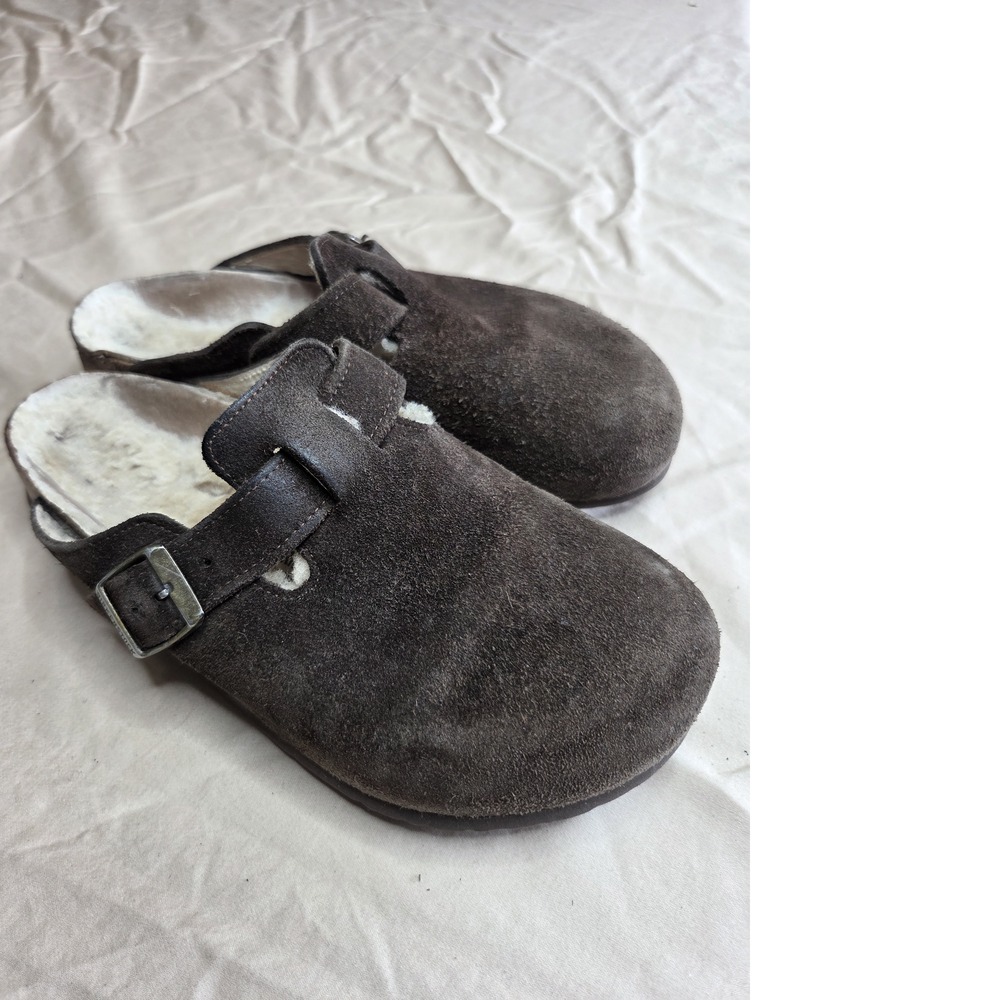 Women's Birkenstock Boston Suede Clog Dark Brown EU 38 ~US 7-7.5
